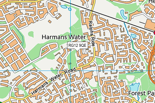 RG12 9QE map - OS VectorMap District (Ordnance Survey)