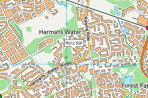 RG12 9QF map - OS VectorMap District (Ordnance Survey)