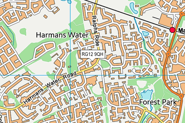RG12 9QH map - OS VectorMap District (Ordnance Survey)