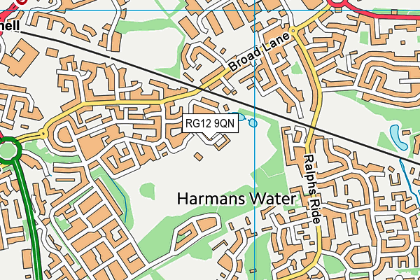 RG12 9QN map - OS VectorMap District (Ordnance Survey)