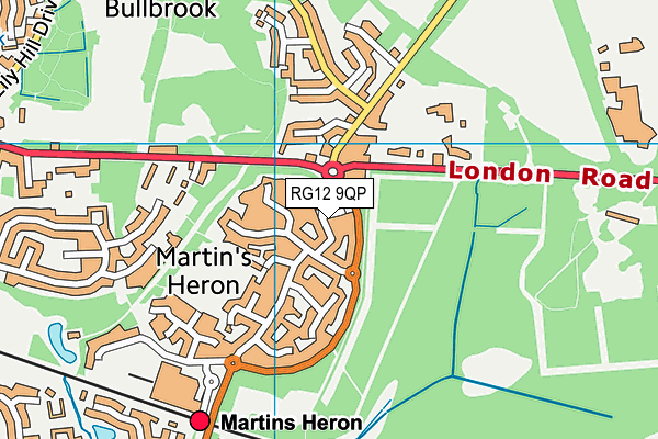 RG12 9QP map - OS VectorMap District (Ordnance Survey)