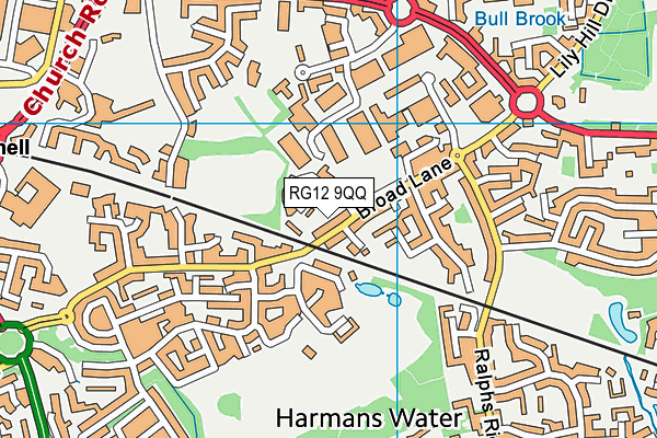 RG12 9QQ map - OS VectorMap District (Ordnance Survey)