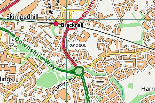 RG12 9QU map - OS VectorMap District (Ordnance Survey)