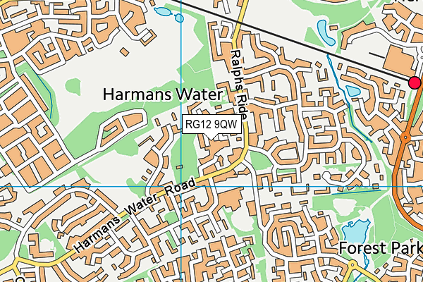 RG12 9QW map - OS VectorMap District (Ordnance Survey)