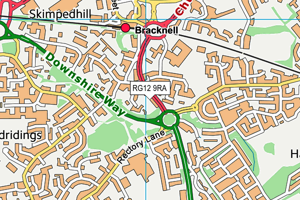 RG12 9RA map - OS VectorMap District (Ordnance Survey)