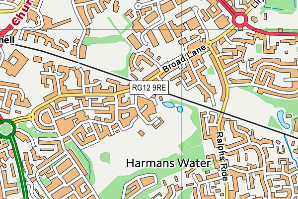 RG12 9RE map - OS VectorMap District (Ordnance Survey)