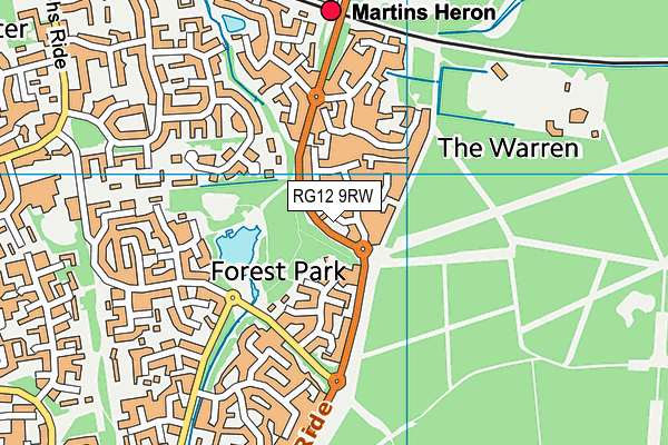 RG12 9RW map - OS VectorMap District (Ordnance Survey)