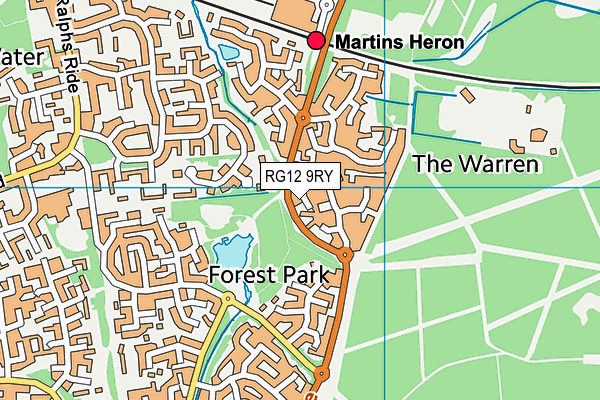 RG12 9RY map - OS VectorMap District (Ordnance Survey)