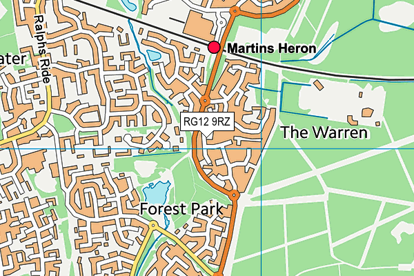 RG12 9RZ map - OS VectorMap District (Ordnance Survey)