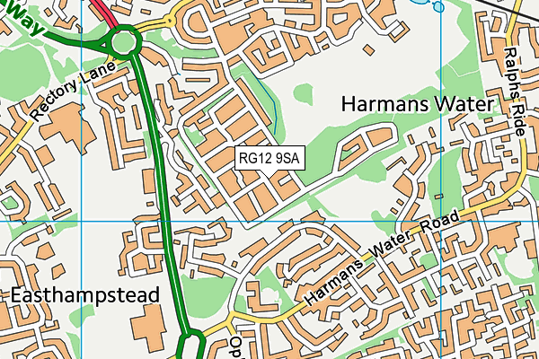 RG12 9SA map - OS VectorMap District (Ordnance Survey)