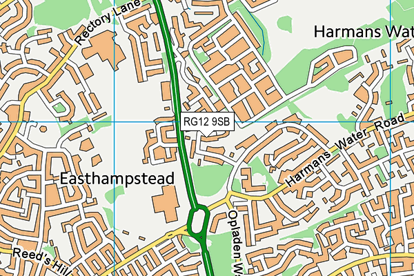 RG12 9SB map - OS VectorMap District (Ordnance Survey)