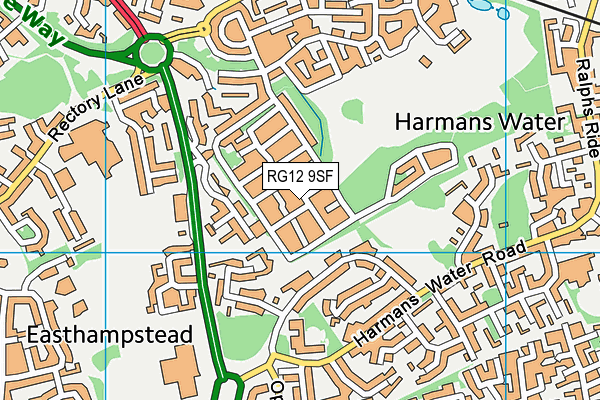 RG12 9SF map - OS VectorMap District (Ordnance Survey)