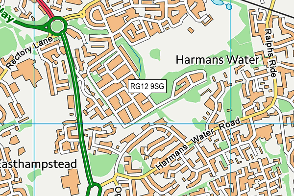 RG12 9SG map - OS VectorMap District (Ordnance Survey)