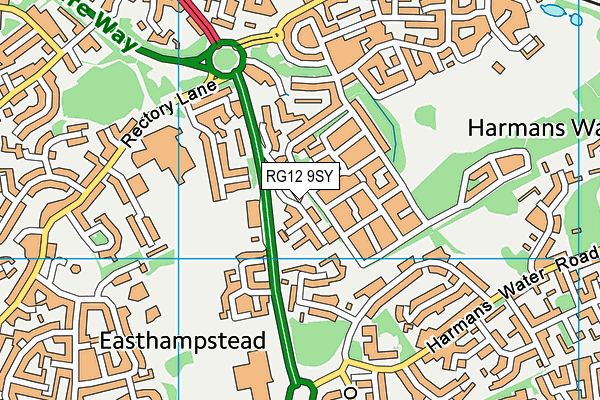 RG12 9SY map - OS VectorMap District (Ordnance Survey)