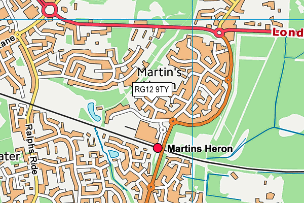 RG12 9TY map - OS VectorMap District (Ordnance Survey)