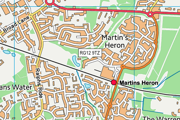 Martins Heron And The Waren Community Centre map (RG12 9TZ) - OS VectorMap District (Ordnance Survey)