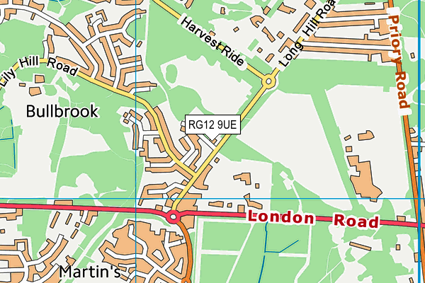 RG12 9UE map - OS VectorMap District (Ordnance Survey)