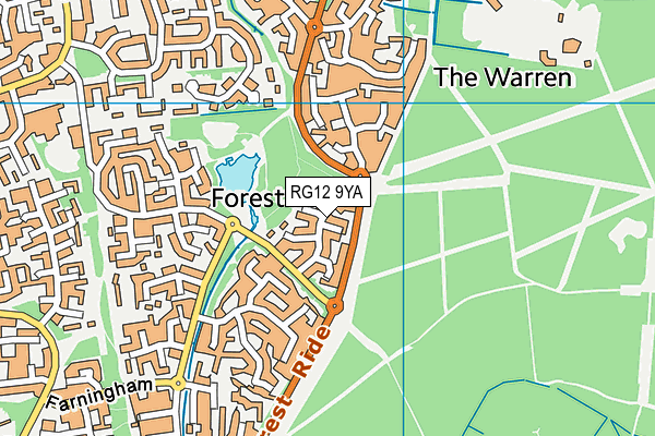 RG12 9YA map - OS VectorMap District (Ordnance Survey)