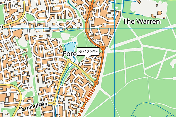 RG12 9YF map - OS VectorMap District (Ordnance Survey)