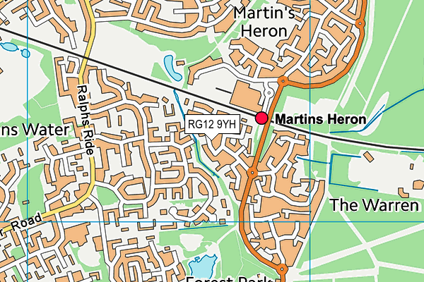 RG12 9YH map - OS VectorMap District (Ordnance Survey)