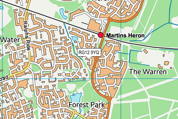 RG12 9YQ map - OS VectorMap District (Ordnance Survey)