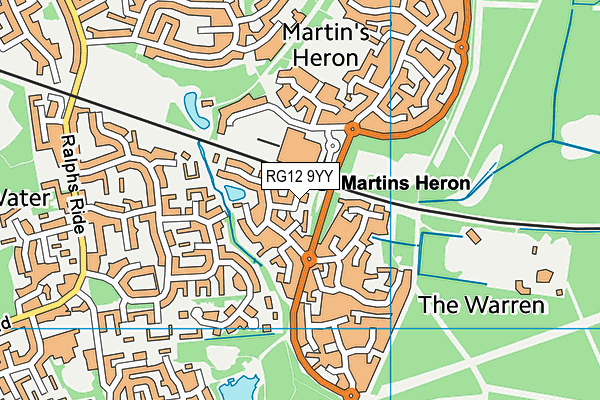 RG12 9YY map - OS VectorMap District (Ordnance Survey)