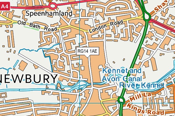 RG14 1AE map - OS VectorMap District (Ordnance Survey)