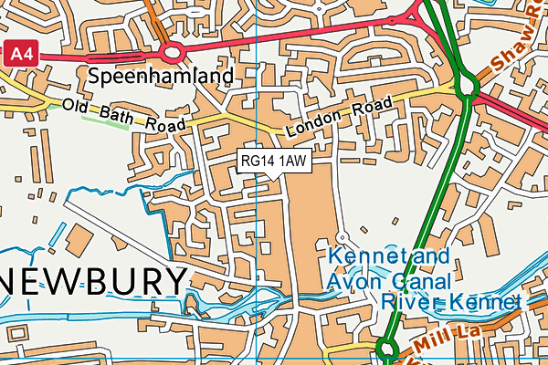 RG14 1AW map - OS VectorMap District (Ordnance Survey)