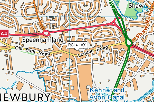 RG14 1AX map - OS VectorMap District (Ordnance Survey)