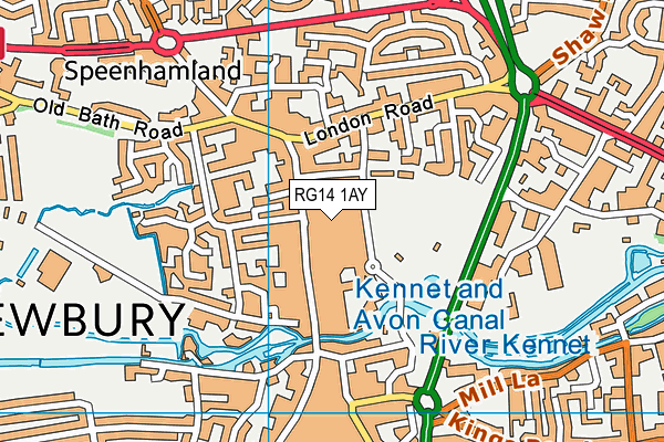 Anytime Fitness (Newbury) map (RG14 1AY) - OS VectorMap District (Ordnance Survey)