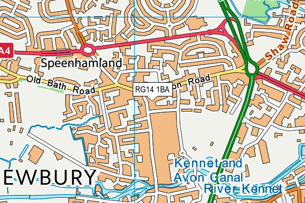 RG14 1BA map - OS VectorMap District (Ordnance Survey)