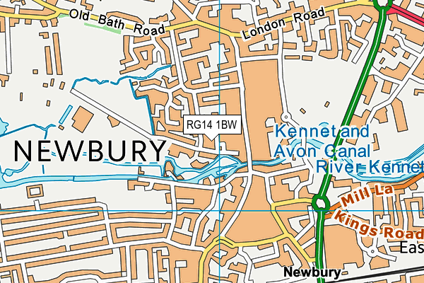 RG14 1BW map - OS VectorMap District (Ordnance Survey)