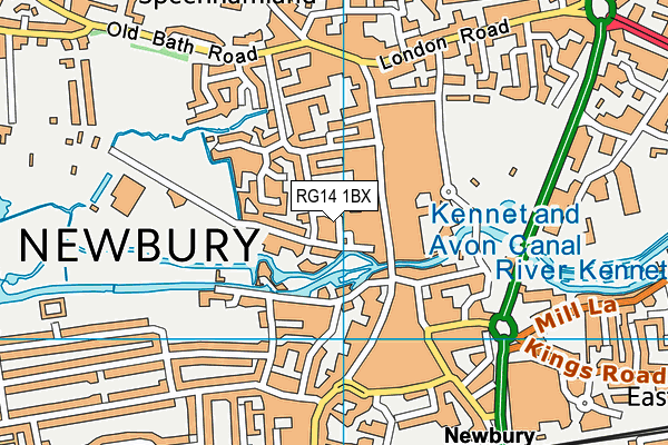 RG14 1BX map - OS VectorMap District (Ordnance Survey)