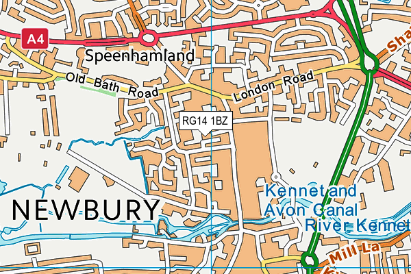 RG14 1BZ map - OS VectorMap District (Ordnance Survey)