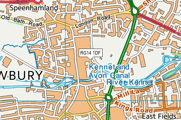RG14 1DF map - OS VectorMap District (Ordnance Survey)