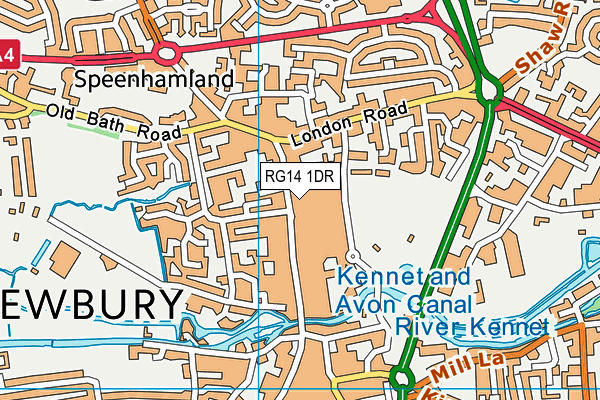 RG14 1DR map - OS VectorMap District (Ordnance Survey)