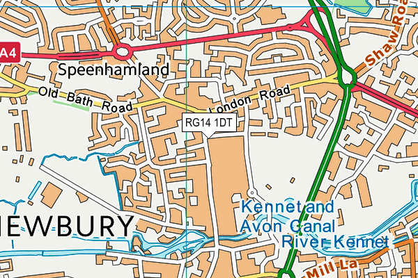 RG14 1DT map - OS VectorMap District (Ordnance Survey)