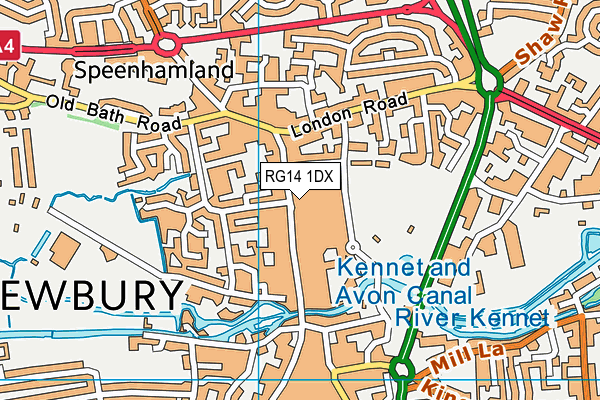 RG14 1DX map - OS VectorMap District (Ordnance Survey)