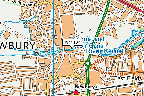 RG14 1DY map - OS VectorMap District (Ordnance Survey)