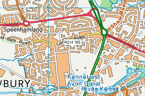 Energie Fitness Club (Newbury) (Closed) map (RG14 1EE) - OS VectorMap District (Ordnance Survey)
