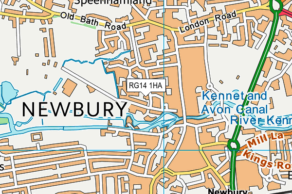 RG14 1HA map - OS VectorMap District (Ordnance Survey)