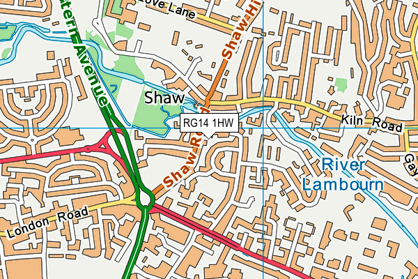 RG14 1HW map - OS VectorMap District (Ordnance Survey)