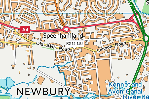 RG14 1JU map - OS VectorMap District (Ordnance Survey)