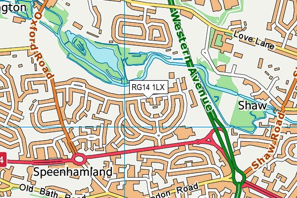 RG14 1LX map - OS VectorMap District (Ordnance Survey)