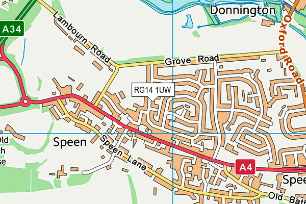 RG14 1UW map - OS VectorMap District (Ordnance Survey)