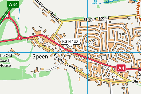 RG14 1UX map - OS VectorMap District (Ordnance Survey)