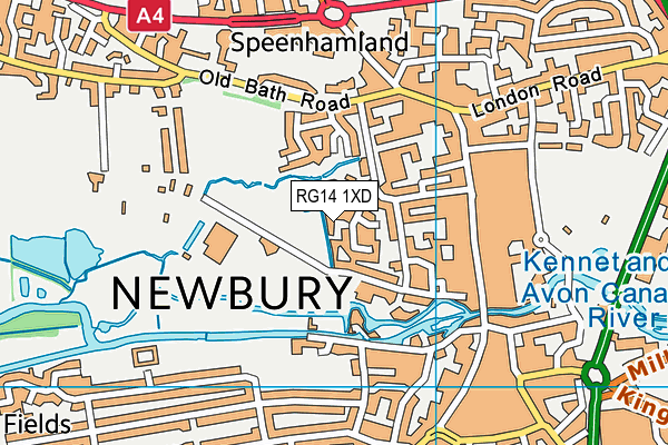 RG14 1XD map - OS VectorMap District (Ordnance Survey)