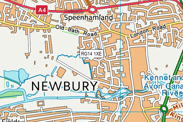 RG14 1XE map - OS VectorMap District (Ordnance Survey)