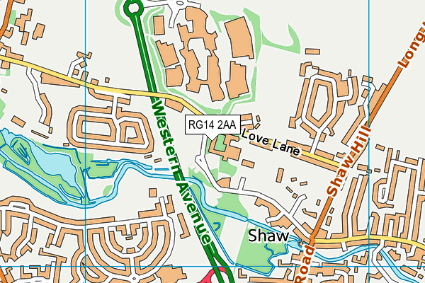 RG14 2AA map - OS VectorMap District (Ordnance Survey)