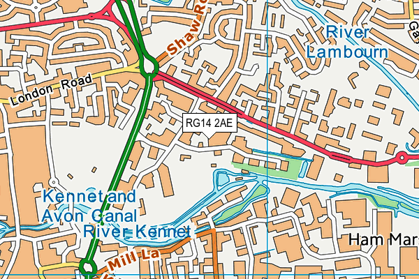 RG14 2AE map - OS VectorMap District (Ordnance Survey)